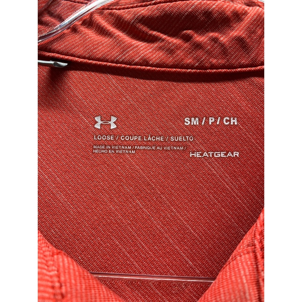 Under Armour HeatGear Polo Sport Shirt Athletic Golf Loose Fit Red Casual Small - Picture 5 of 6